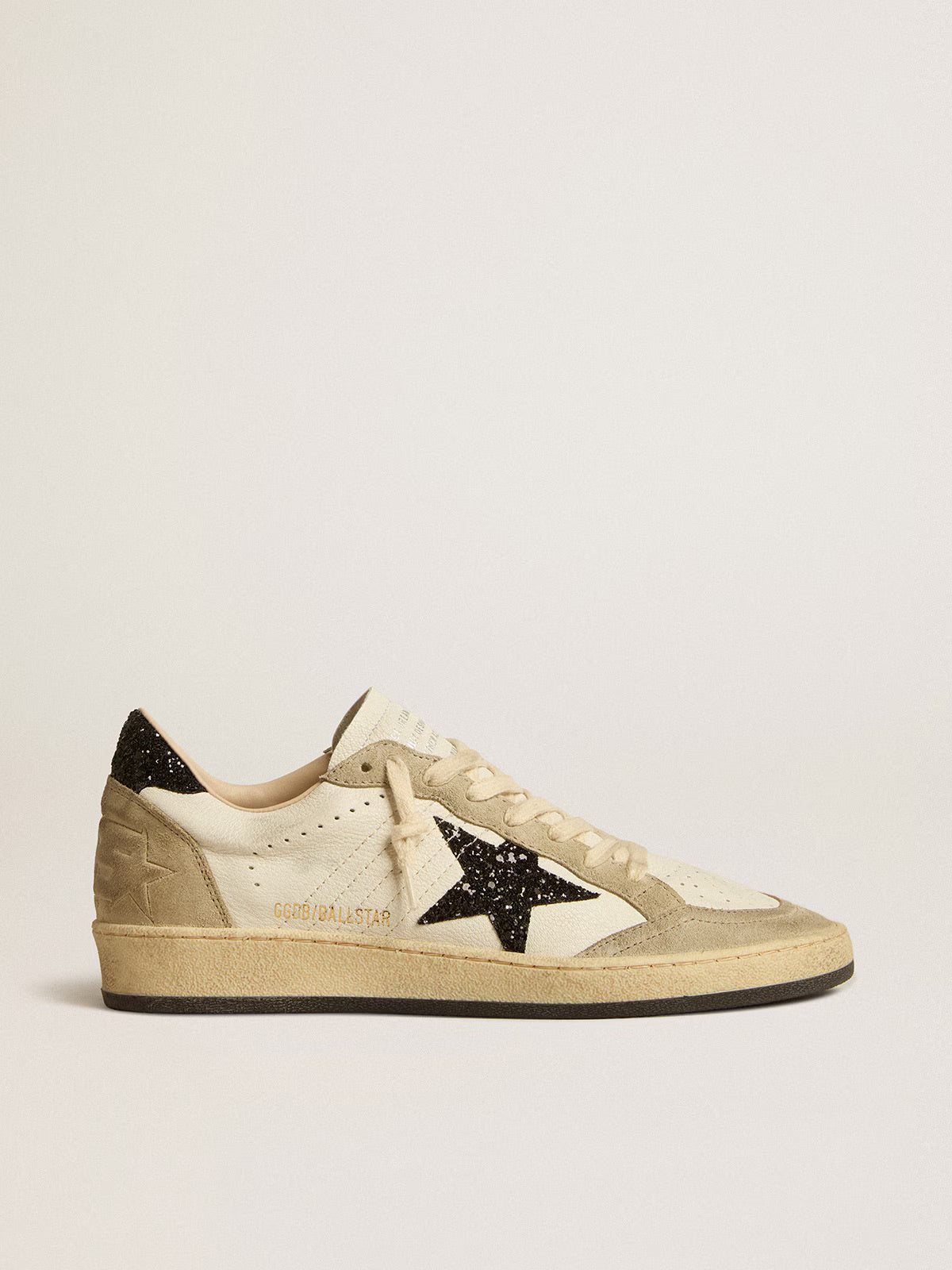 Ball Star en cuir nappa et daim avec étoile et contrefort à paillettes noires