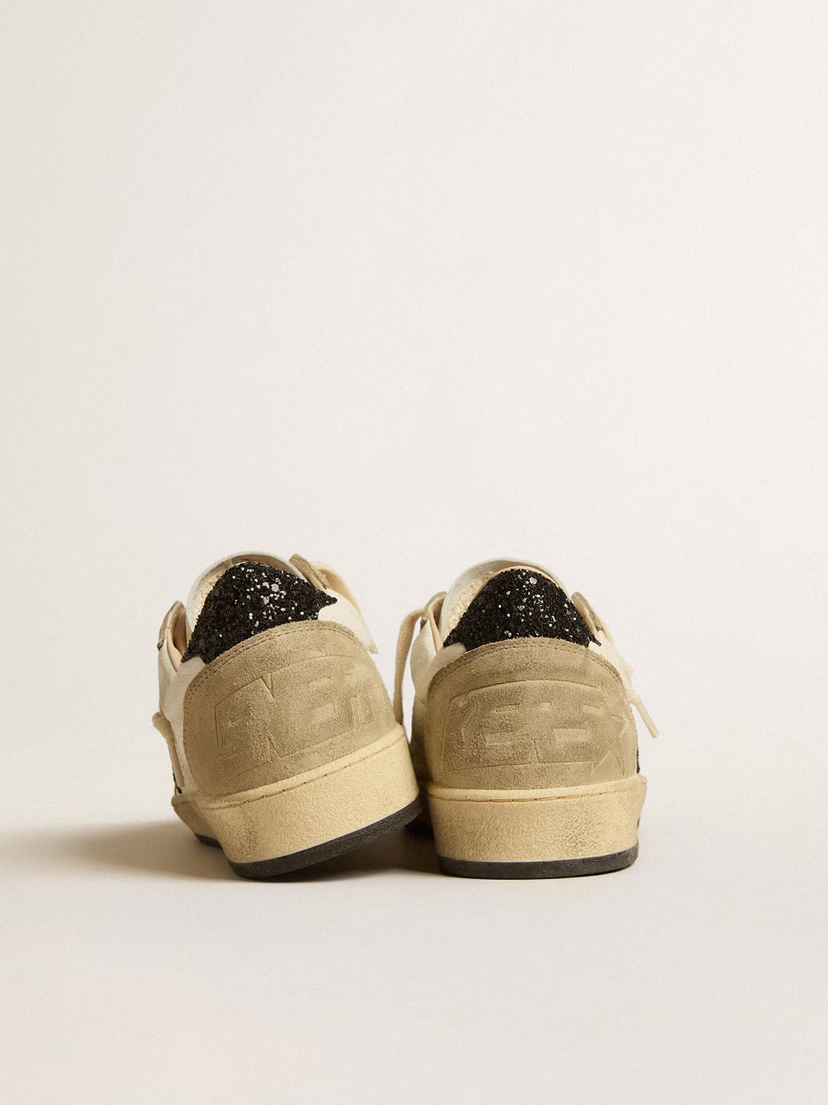 Ball Star en cuir nappa et daim avec étoile et contrefort à paillettes noires